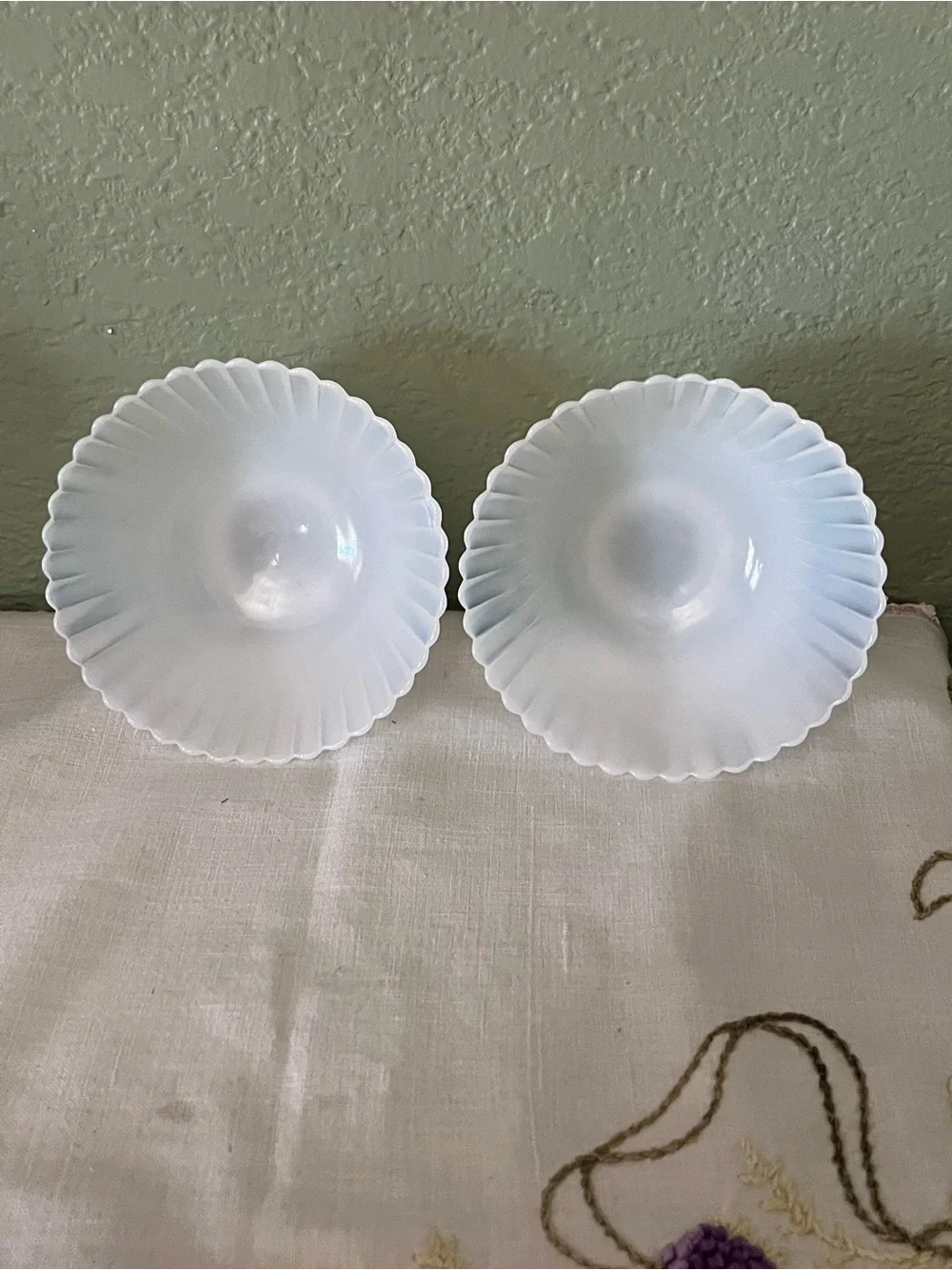 Vintage MacBeth-Evans Monax Petalware Footed Sherbet Bowls Set of 4